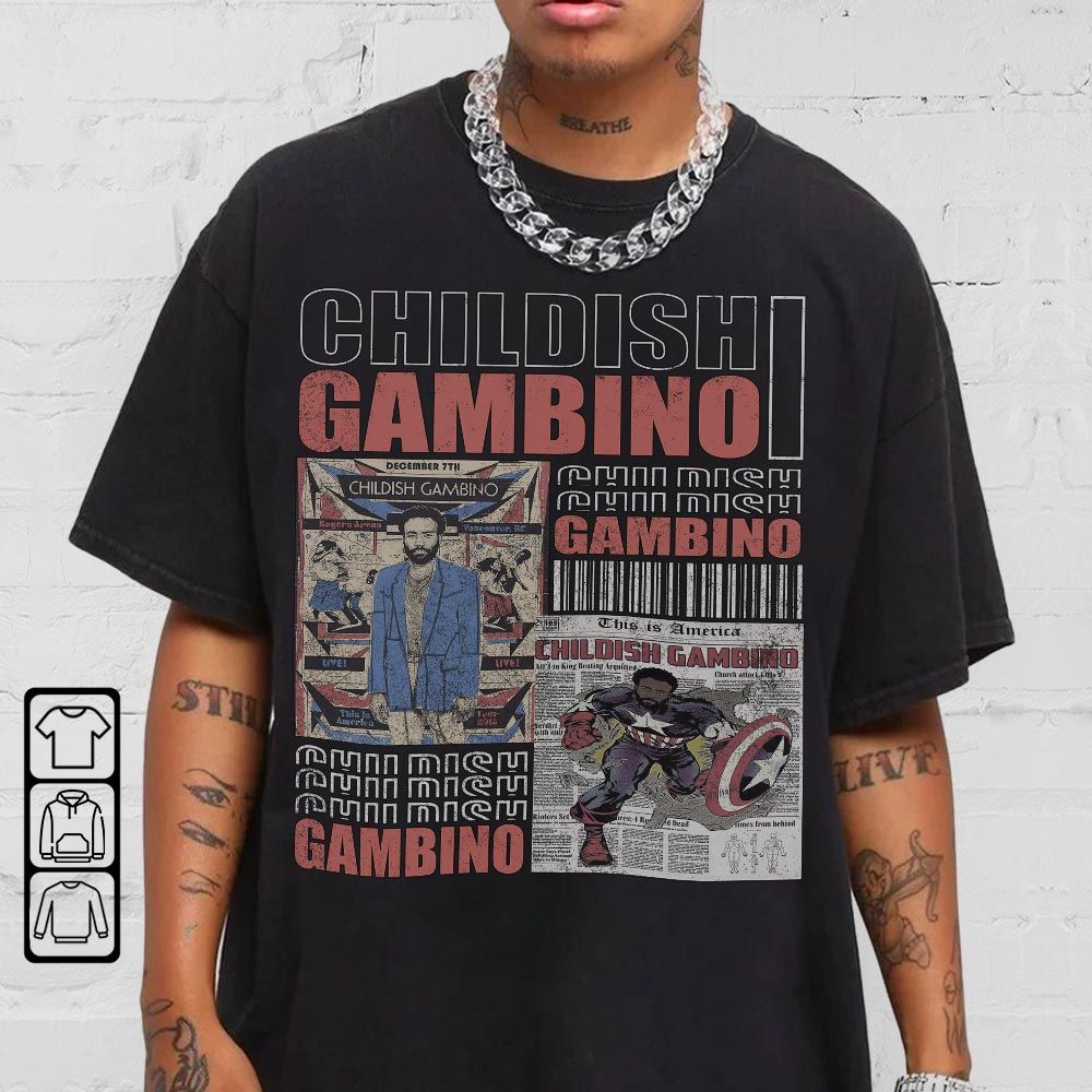 Childish Gambino Streetwear Gifts Shirt V2 Hip Hop 90s Vintage Retro Graphic Tee Comic Rap T-Shirt