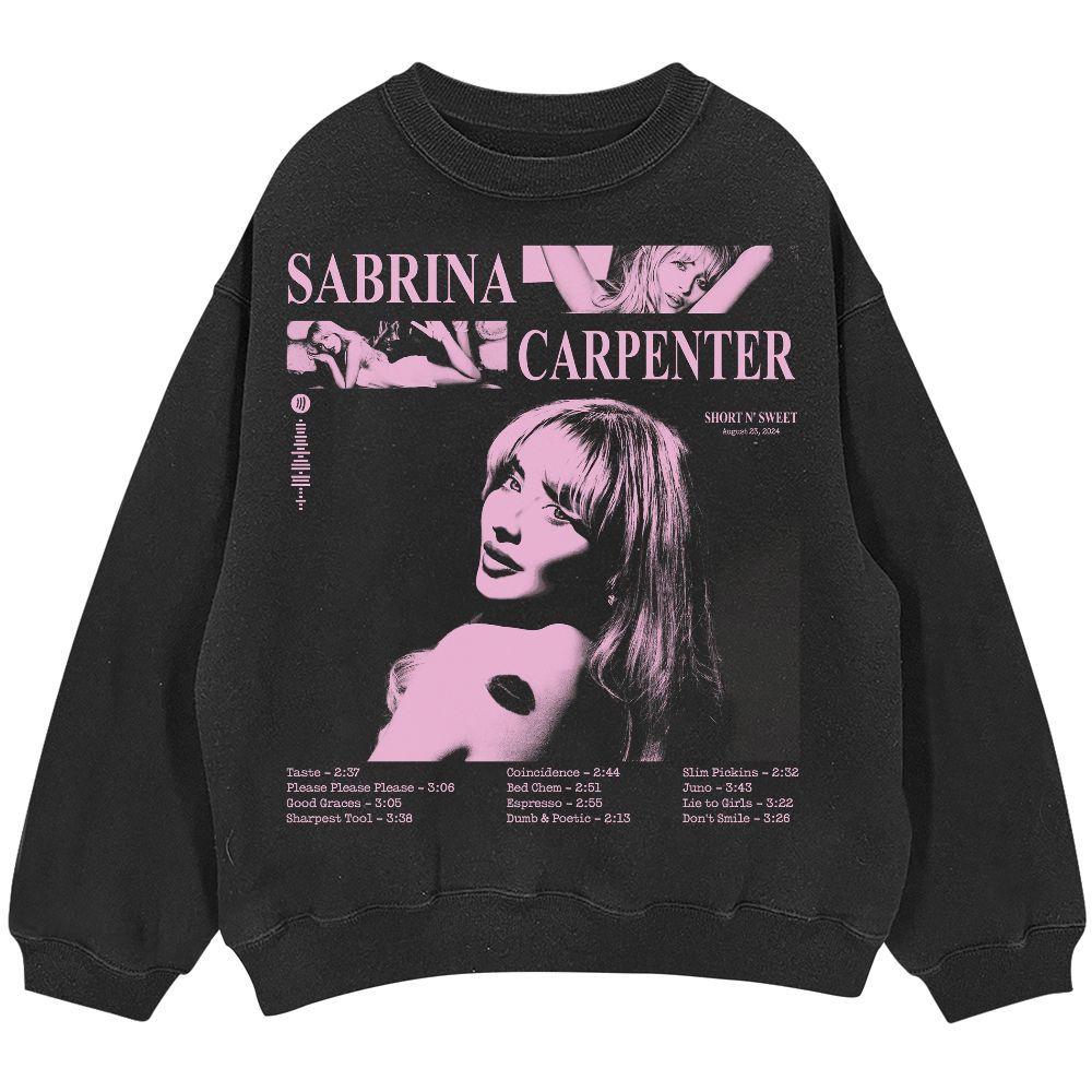 T-shirt Oversize Sabrina Carpenter Merch - Coton, Manches Courtes, Unisexe - Tailles XS à 4XL, Style Streetwear Décontracté
