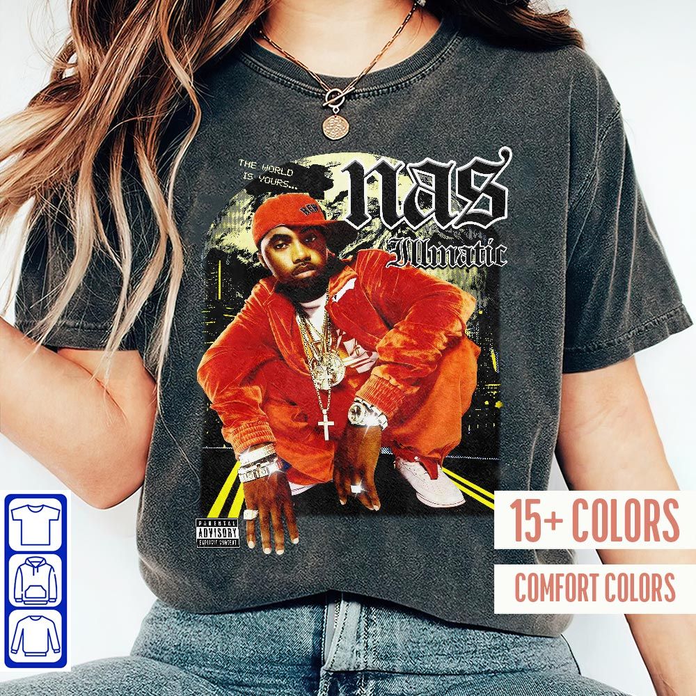 Blvck Style NAS Rap Shirt, Vintaghe 90s Merch NAS Illmatic Tshirt